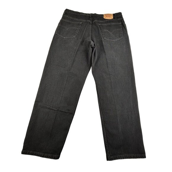 Levi's 550 Relaxed Fit Jeans Men's W42 L30 Black Denim 100% Cotton VTG - Picture 5 of 10
